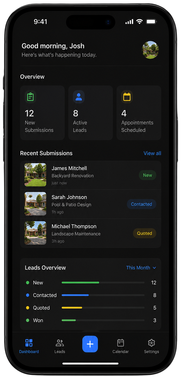 CRM Dashboard View
